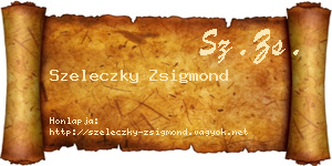 Szeleczky Zsigmond névjegykártya